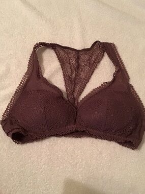 PINK Victoria's Secret Lace Racerback Bralette in Plum